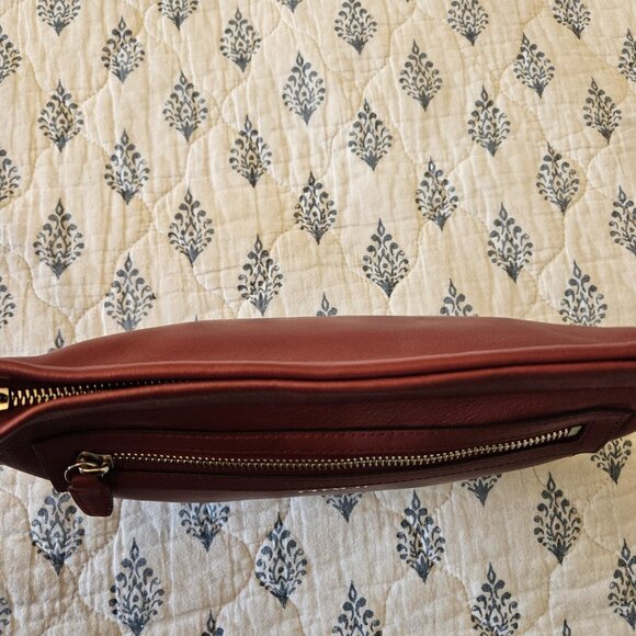 Coach Legacy Leather Clutch Wristlet Deep Port Wine Red Tassel Bag - Picture 14 of 16